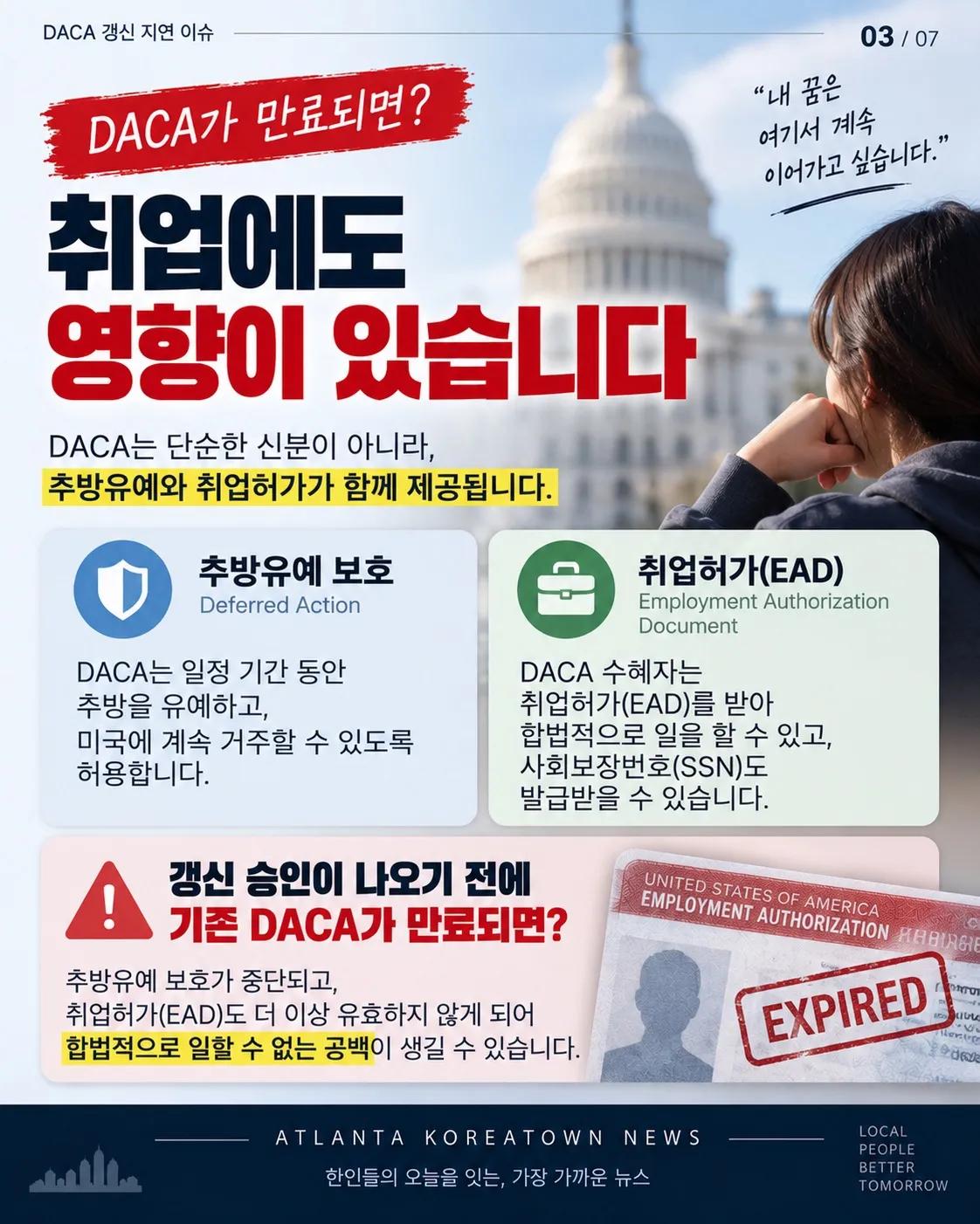 DACA 갱신 지연 비상… 취업허가 공백 우려 3/7