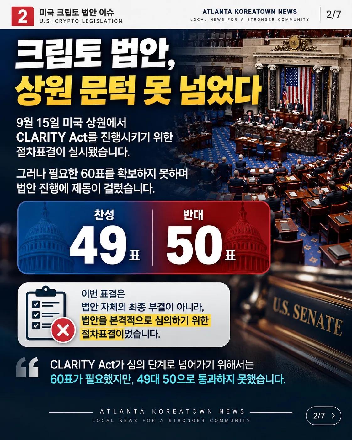 미국 크립토 ‘게임의 룰’ 만들려 했는데… 상원에서 막혔다 2/7